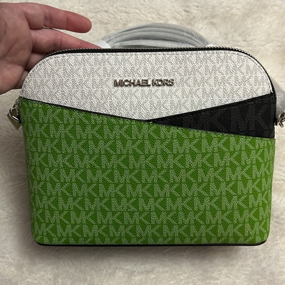 Michael Kors Green and White Crossbody Bag - Picture 5 of 10